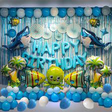 shark birthday party backdrop