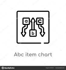 Outline Abc Item Chart Vector Icon Isolated Black Simple