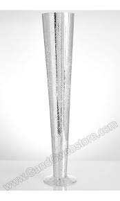 30 5 Trumpet Mercury Glass Vase Silver