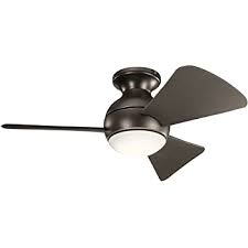 Kichler 330150oz Sola 34 Outdoor Hugger Ceiling Fan With Led Light And Wall Control Olde Bronze Amazon Com