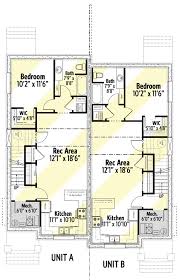 New American Duplex House Plan With