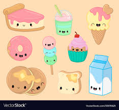 variety cute dessert cartoons royalty