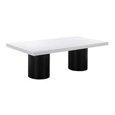 tov furniture nova white lacquer dining table