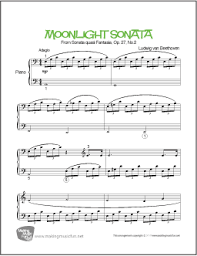Download and print in pdf or midi free sheet music for piano sonata no.14, op.27 no.2 by ludwig van beethoven arranged by classicman for piano (solo) sonate no. Moonlight Sonata Easy Piano Sheet Music The Piano Student The Piano Student