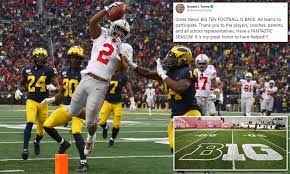 League will consider moving season to the spring. Trump Celebrates After Successfully Urging Big Ten To Start Football Season In October Daily Mail Online