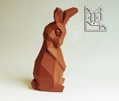 Shy Rabbit Paper Sculpture Diy Bunny