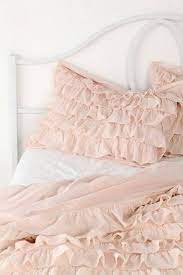 pale pink ruffled bedding so sweet