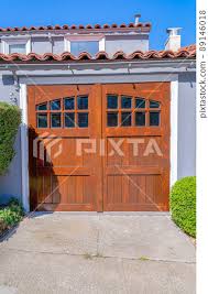 Side Hinged Wooden Garage Door With