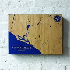 Newport Beach Chart Wood Wall Art Nautical Decor