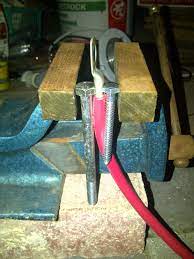 The tool for this, a swaging tool is expensive, so i made a jig. Cable Crimping Tool By Marcoscova Homemade Cable Crimping Tool Constructed From Blocks Of Wood A Pair Of Bolts And A Vi Homemade Tools Tools Crimping Tool