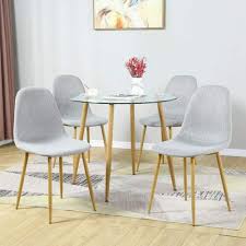 Kitchen Dining Table Chairs Set Round