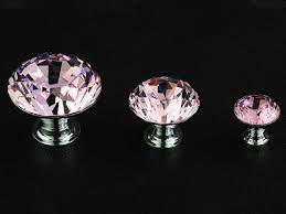 Knobs Pink Glass Knob Crystal Knobs