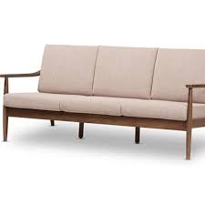 brown modern 3 seater wooden sofa
