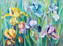 Flowers Painting Canvas Original Irises