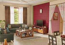 pink living room design with l shaped sofa