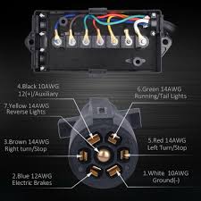 D31wxntiwn0x96.cloudfront.net before reading a new schematic, get common and understand all the symbols. Mictuning 8ft Trailer Cord 7 Way Plug Inline Junction Box Wiring Harness Kit Ebay
