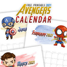 Planning is going to be extra fun using this lovely calendar. Free Printable 2021 Avengers Calendar The Cottage Market