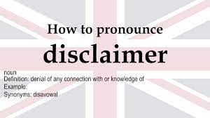 how to ounce disclaimer meaning