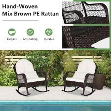 Patio Rattan Rocking Chair With Seat
