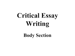 critical essay structure body 