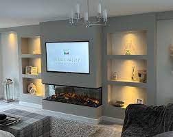 Modern Tv Wall With Fireplace Iv Yo