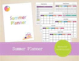 Summer Planner Summer Vacation Planner Daily Summer Schedule