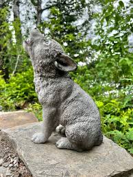 Howling Wolf Pup Statue Figurine 11