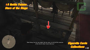 Align edge of stage to card center (end with single 1/2 score). Stars Of The Stage 12 Collectible Cards Locations Red Dead Redemption 2 Playthrough Guides