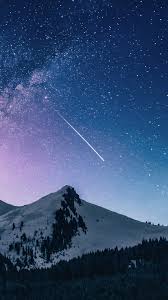 night sky stars mountain scenery