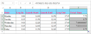 How To Calculate Hours Worked And Minus Lunch Time In Excel