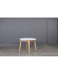 Genova White Table Top Ø110 160 Oak