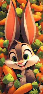 cute bunny carrots cartoon wallpapers