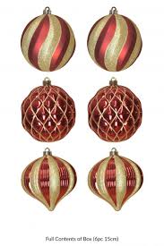 Watercolor christmas set 2021, with christmas tree, christmas toys, gifts, decorations. The Red Gold 15cm Large Feature Bauble 6pc Set