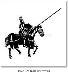 John (hospitallers) on a bay horse. Medieval Knight On Horseback Art Print Barewalls Posters Prints Bwc12908901