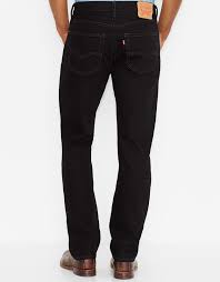 Levis Mens 505 Regular Mid Rise Regular Fit Straight Leg Jeans Black