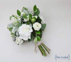 Silk flower garland for wedding bouquets. Wedding Flowers Wedding Bouquet White Bouquet Eucalyptus Flower Bouquet Wedding Bridal Bouquet White Bouquet