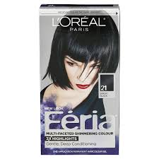 Free hair.com accessories set with $60+ orders. L Oreal Paris Feria Multi Faceted Shimmering Color 21 Bright Black 1 Kt Permanent Hair Color Meijer Grocery Pharmacy Home More