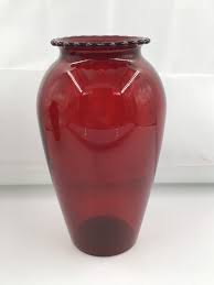 Ruby Red 9 Inch Hoover Vases Vintage