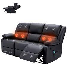 yodolla 3 seat leather recliner sofa
