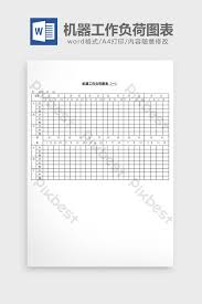 Machine Workload Chart Word Document Word Template Doc