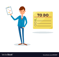 To Do List Man Showing Clipboard Page With Chart