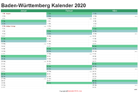 Übersicht über die schulferien 2021; 2020 Sommerferien Schulferien Kalender Baden Wurttemberg Pdf