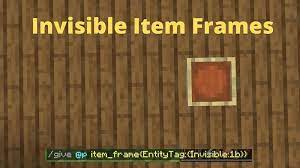 an invisible item frame in minecraft