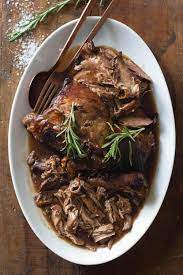 slow roasted leg of lamb green