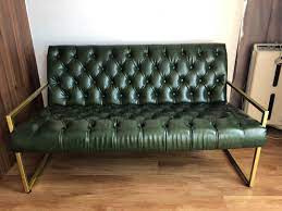 chesterfield green leather sofa