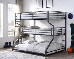 3 tier full twin queen bunk bed queen