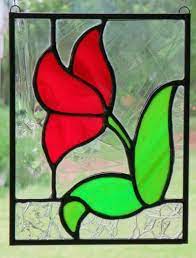 simple stained glass flower