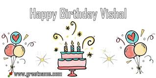 happy birthday vishal cake balloon