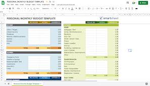 google sheet template for budgeting