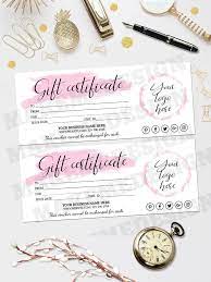 gift certificate template pink gift